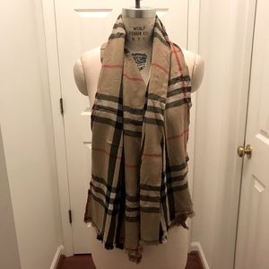 Tan Plaid Scarf